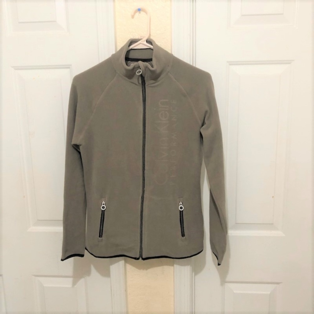 Calvin Klein Performance Fleece Zip Beige Jacket